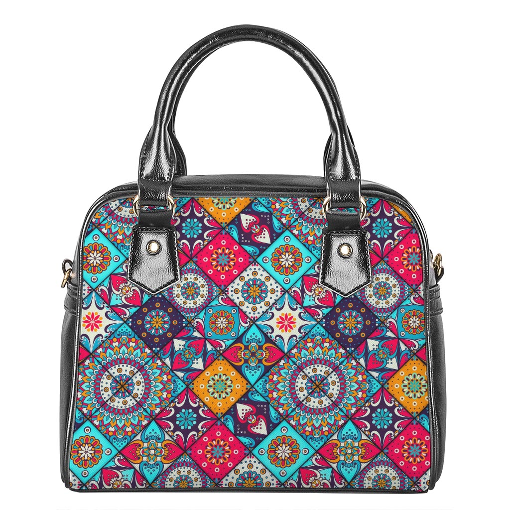 Bohemian Indian Mandala Patchwork Print Shoulder Handbag