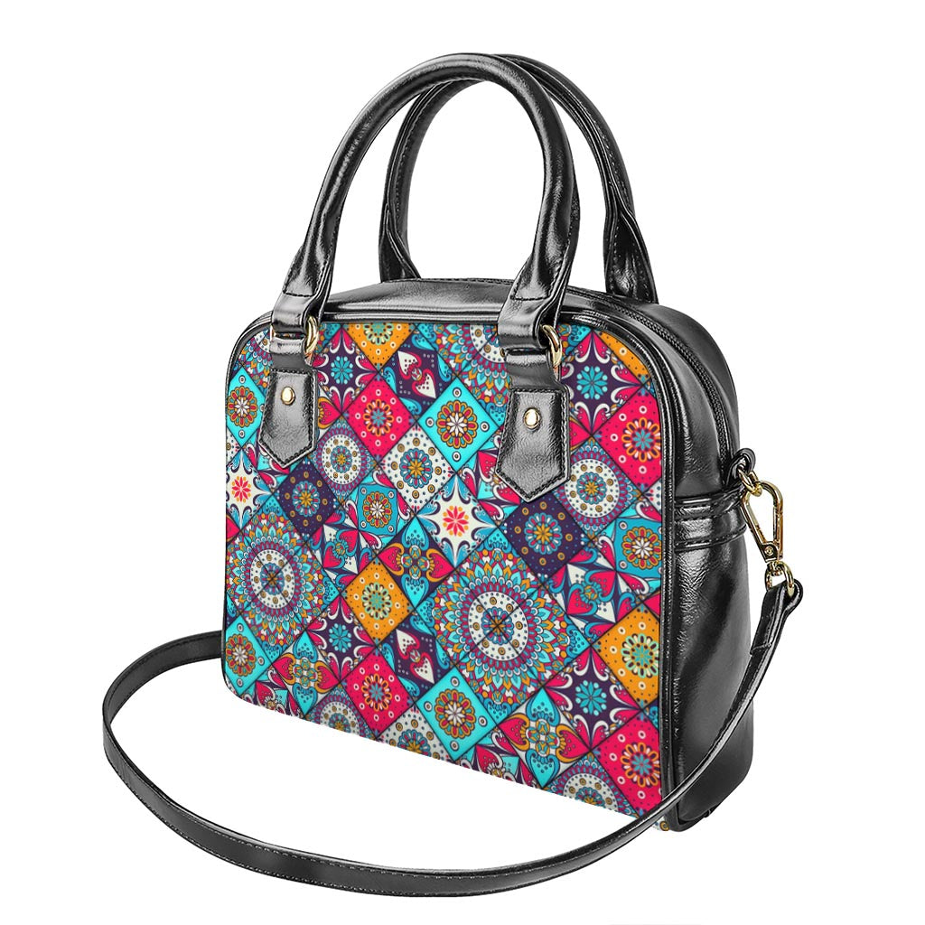 Bohemian Indian Mandala Patchwork Print Shoulder Handbag