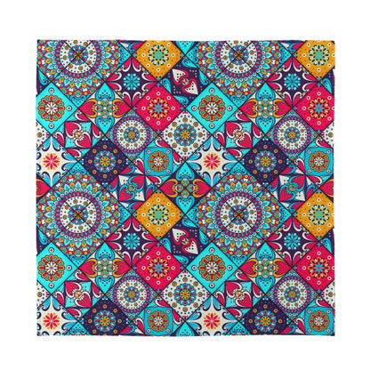 Bohemian Indian Mandala Patchwork Print Silk Bandana