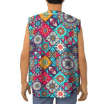 Bohemian Indian Mandala Patchwork Print Sleeveless Baseball Jersey