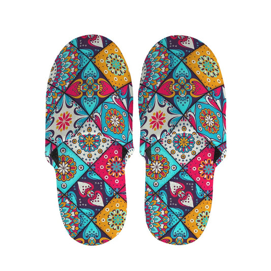 Bohemian Indian Mandala Patchwork Print Slippers