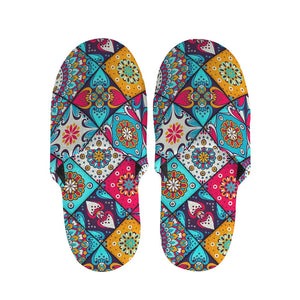 Bohemian Indian Mandala Patchwork Print Slippers