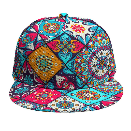 Bohemian Indian Mandala Patchwork Print Snapback Cap
