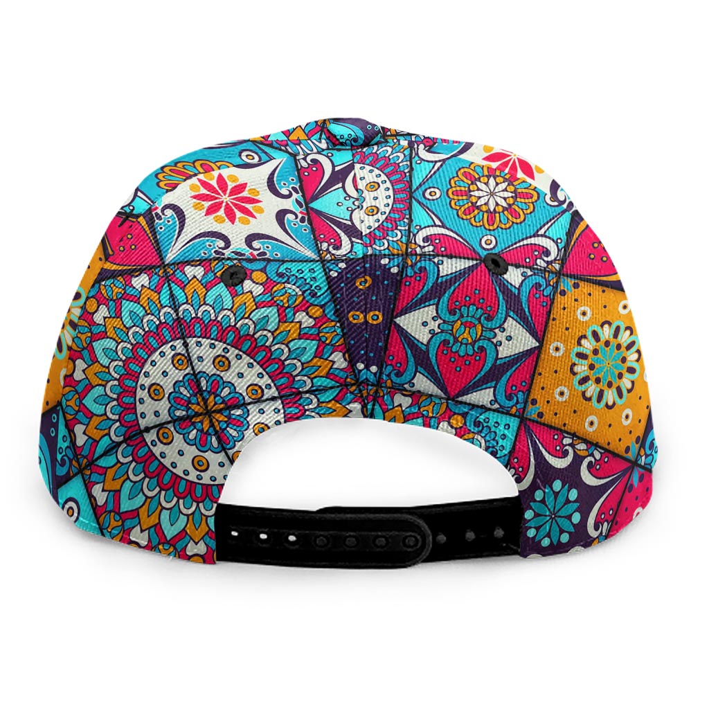 Bohemian Indian Mandala Patchwork Print Snapback Cap