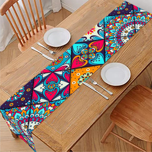 Bohemian Indian Mandala Patchwork Print Table Runner