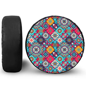 Bohemian Indian Mandala Patchwork Print Tire Cover