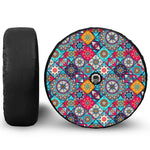 Bohemian Indian Mandala Patchwork Print Tire Cover With Camera Hole