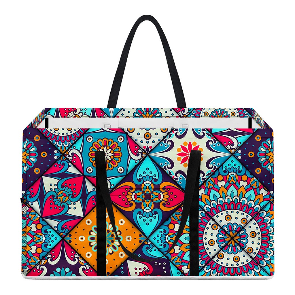 Bohemian Indian Mandala Patchwork Print Utility Tote Bag