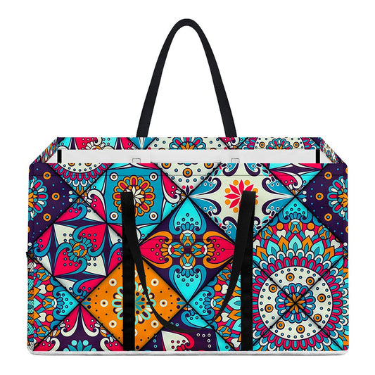 Bohemian Indian Mandala Patchwork Print Utility Tote Bag