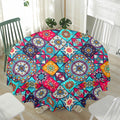 Bohemian Indian Mandala Patchwork Print Waterproof Round Tablecloth