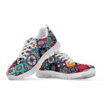 Bohemian Indian Mandala Patchwork Print White Running Shoes