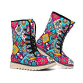 Bohemian Indian Mandala Patchwork Print Winter Boots