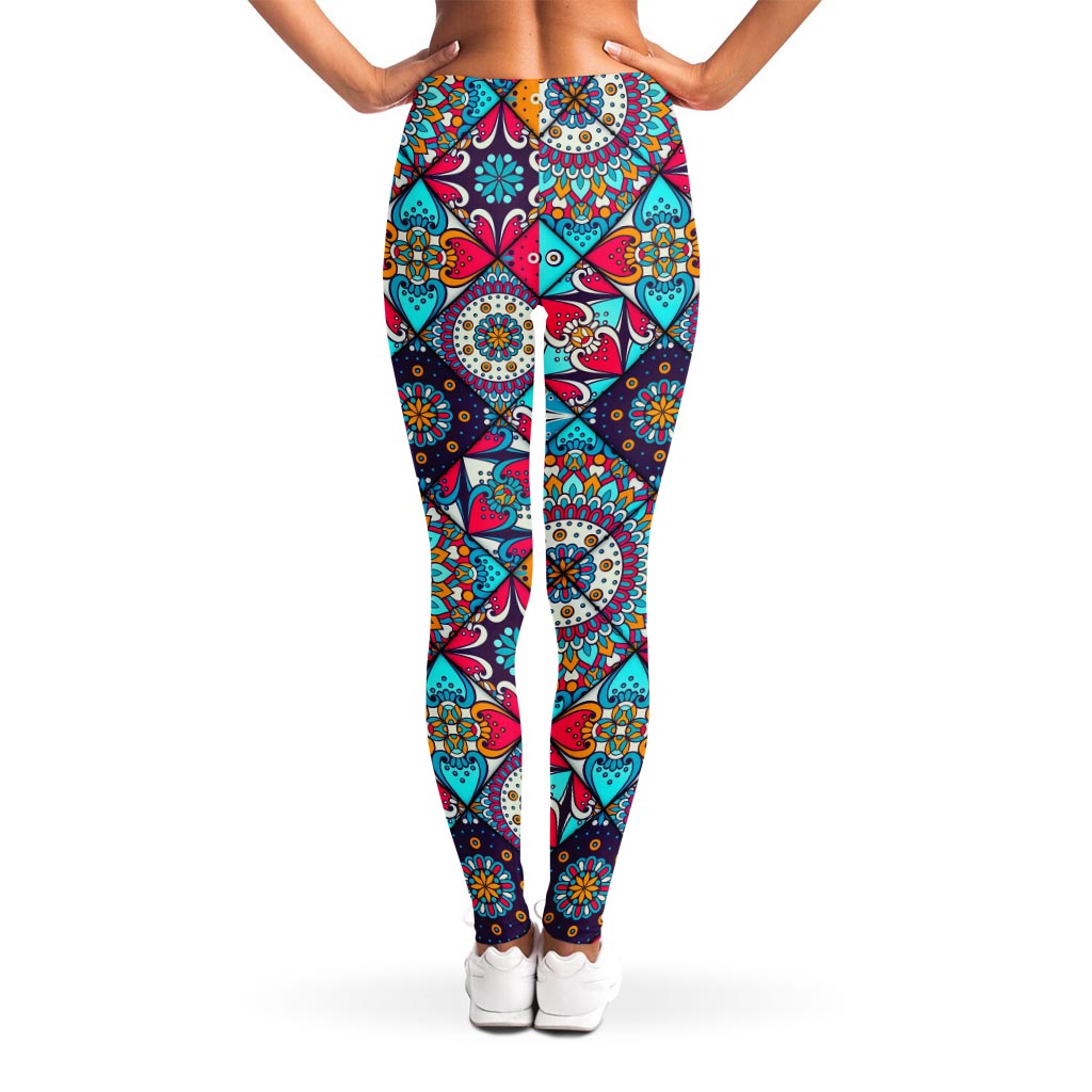 Bohemian Indian Mandala Patchwork Print Women's Leggings