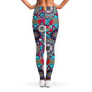 Bohemian Indian Mandala Patchwork Print Women's Leggings