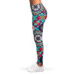 Bohemian Indian Mandala Patchwork Print Women's Leggings