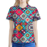 Bohemian Indian Mandala Patchwork Print Women's Polo Shirt