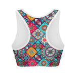 Bohemian Indian Mandala Patchwork Print Women's Sports Bra