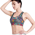 Bohemian Indian Mandala Patchwork Print Women's Sports Bra