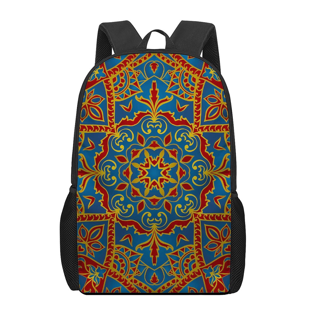 Bohemian Indian Mandala Pattern Print 17 Inch Backpack