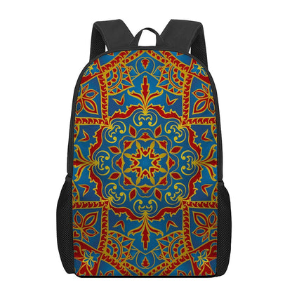 Bohemian Indian Mandala Pattern Print 17 Inch Backpack