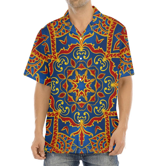 Bohemian Indian Mandala Pattern Print Aloha Shirt