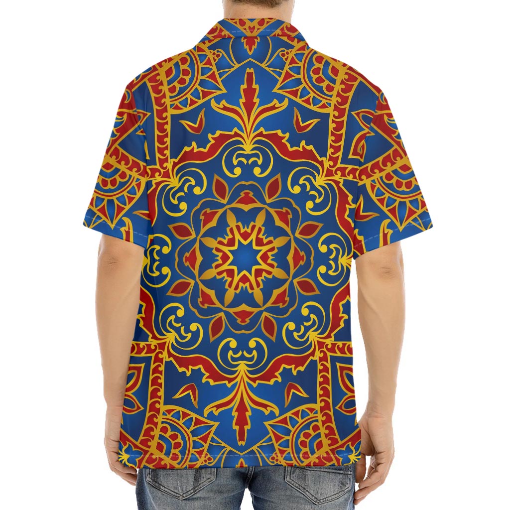 Bohemian Indian Mandala Pattern Print Aloha Shirt