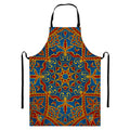 Bohemian Indian Mandala Pattern Print Bib Apron With Pocket