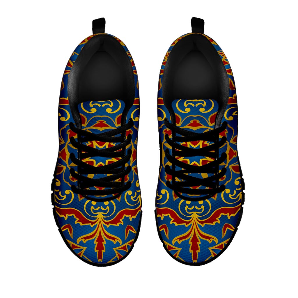 Bohemian Indian Mandala Pattern Print Black Running Shoes