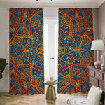 Bohemian Indian Mandala Pattern Print Blackout Pencil Pleat Curtains