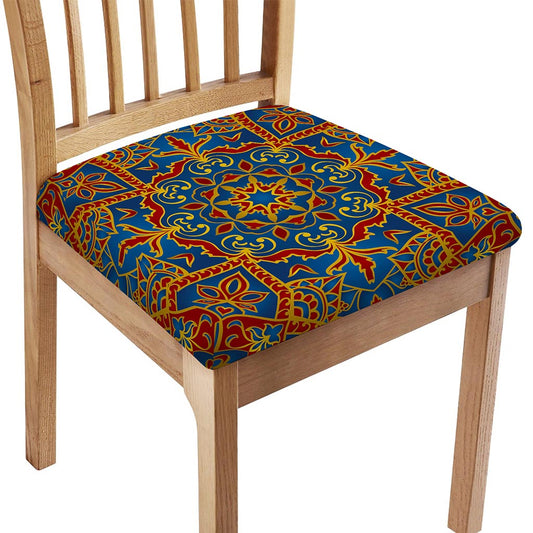 Bohemian Indian Mandala Pattern Print Chair Cushion Cover