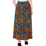 Bohemian Indian Mandala Pattern Print Chiffon Maxi Skirt