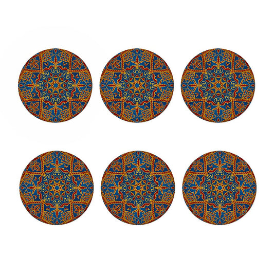 Bohemian Indian Mandala Pattern Print Coaster Set
