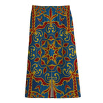 Bohemian Indian Mandala Pattern Print Cotton Front Slit Maxi Skirt