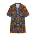 Bohemian Indian Mandala Pattern Print Cotton Hawaiian Shirt