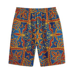 Bohemian Indian Mandala Pattern Print Cotton Shorts