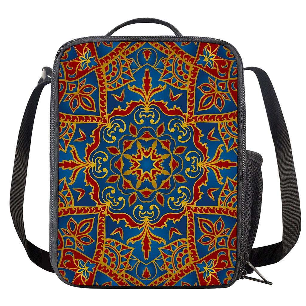 Bohemian Indian Mandala Pattern Print Crossbody Lunch Bag
