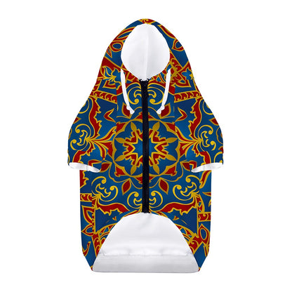 Bohemian Indian Mandala Pattern Print Dog Zip Up Hoodie