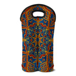 Bohemian Indian Mandala Pattern Print Double Neoprene Wine Tote