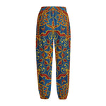 Bohemian Indian Mandala Pattern Print Fleece Lined Knit Pants
