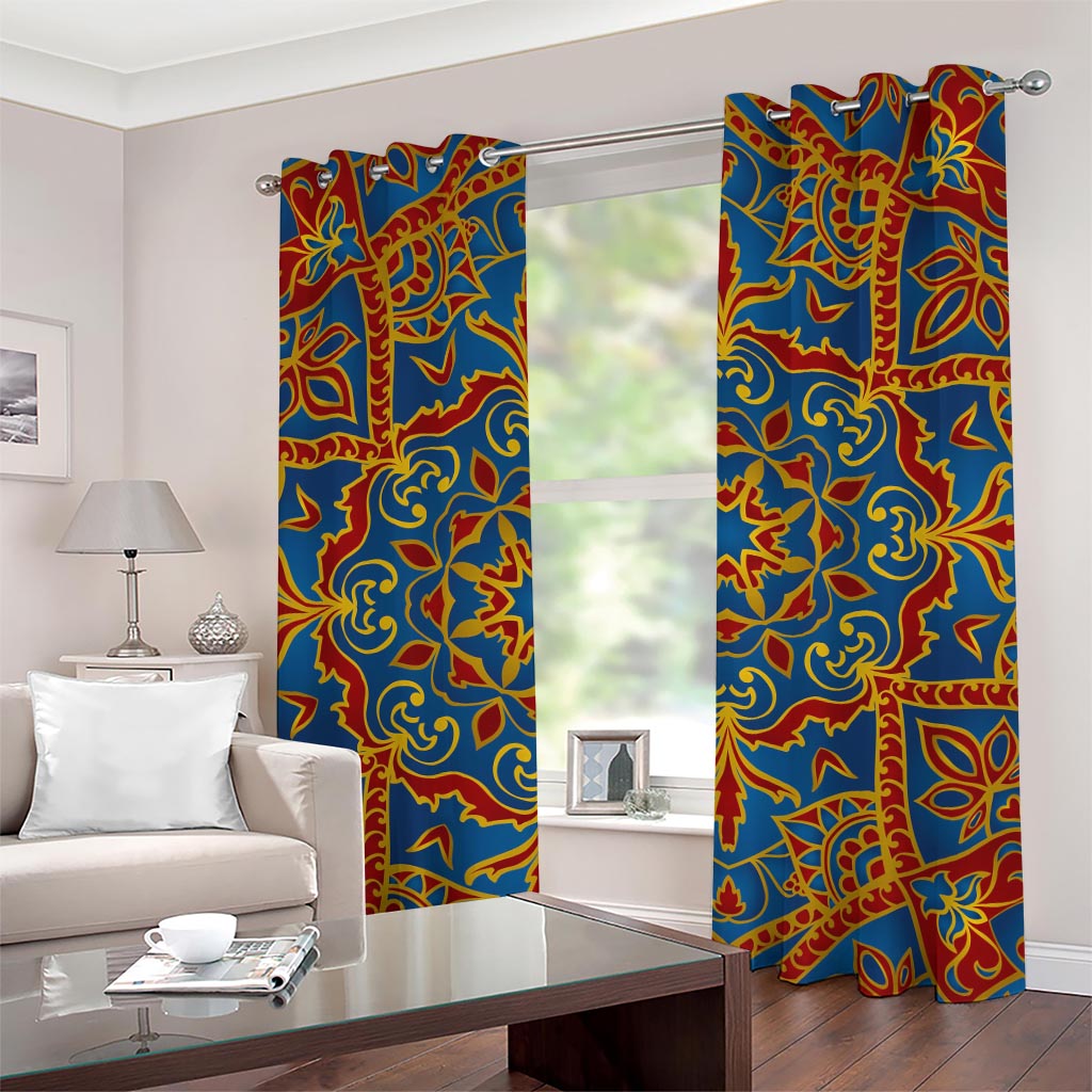 Bohemian Indian Mandala Pattern Print Grommet Curtains