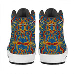 Bohemian Indian Mandala Pattern Print High Top Leather Sneakers