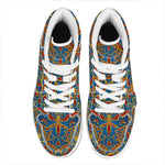 Bohemian Indian Mandala Pattern Print High Top Leather Sneakers