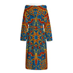 Bohemian Indian Mandala Pattern Print Hooded Bathrobe