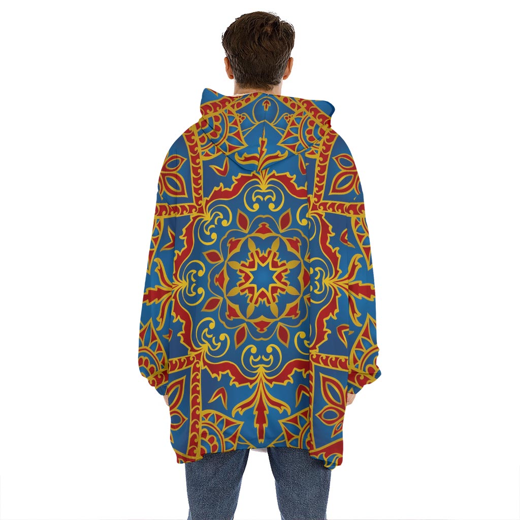 Bohemian Indian Mandala Pattern Print Hoodie Blanket