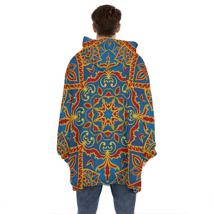 Bohemian Indian Mandala Pattern Print Hoodie Blanket