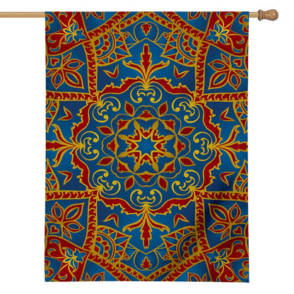 Bohemian Indian Mandala Pattern Print House Flag