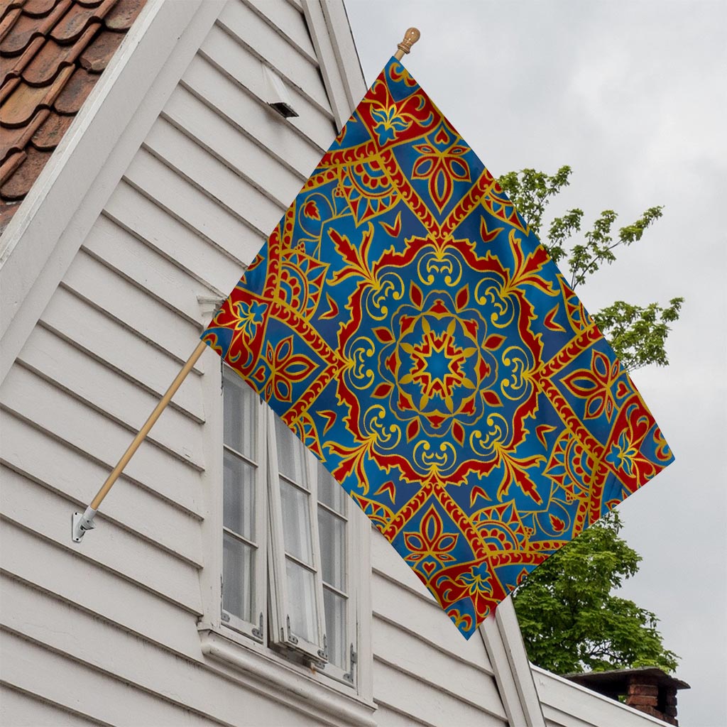 Bohemian Indian Mandala Pattern Print House Flag