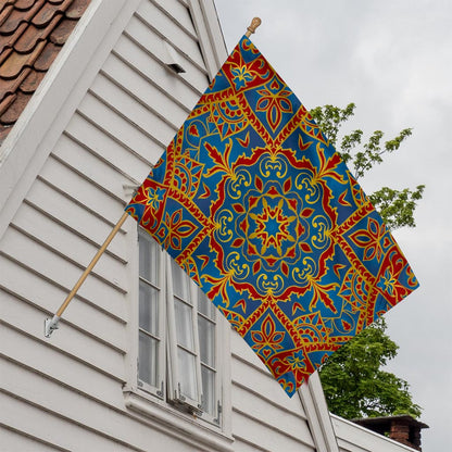 Bohemian Indian Mandala Pattern Print House Flag