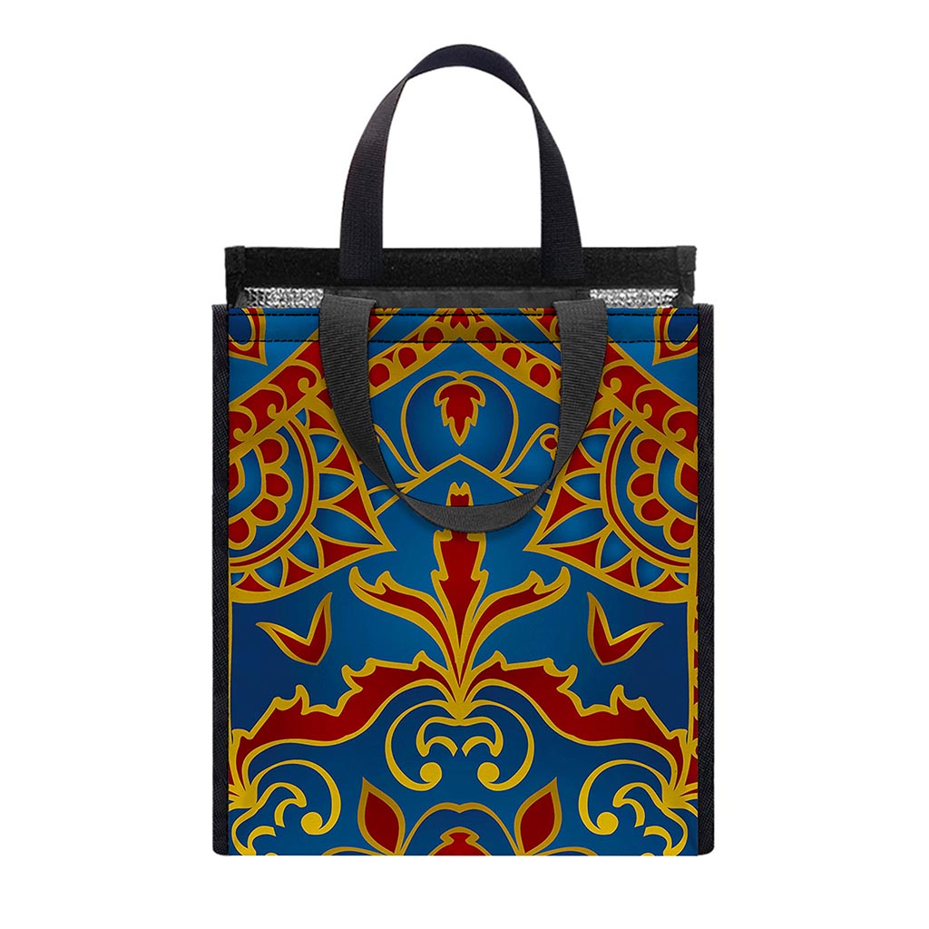 Bohemian Indian Mandala Pattern Print Insulated Lunch Tote