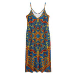 Bohemian Indian Mandala Pattern Print Jersey Midi Cami Dress